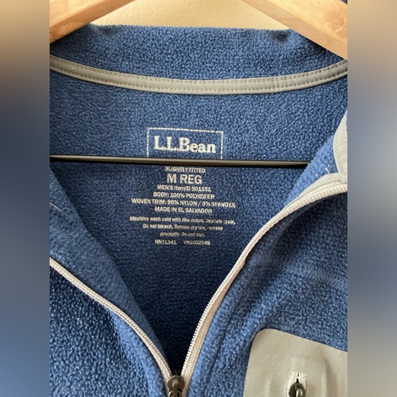 L.L. Bean North Ridge Fleece 1/4 Zip Blue Gray Mens Pullover Sweatshirt - Picture 4 of 4